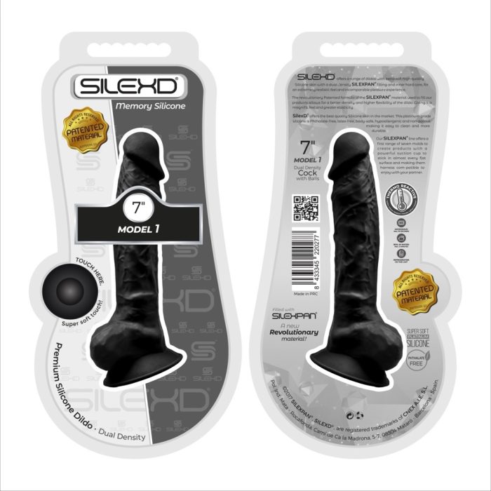 SILEXD 7 Inch Realistic Silicone Dual Density Dildo With Suction Cup And Balls N11118